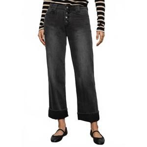 NEW SANCTUARY luna cuffed denim in dark smoke